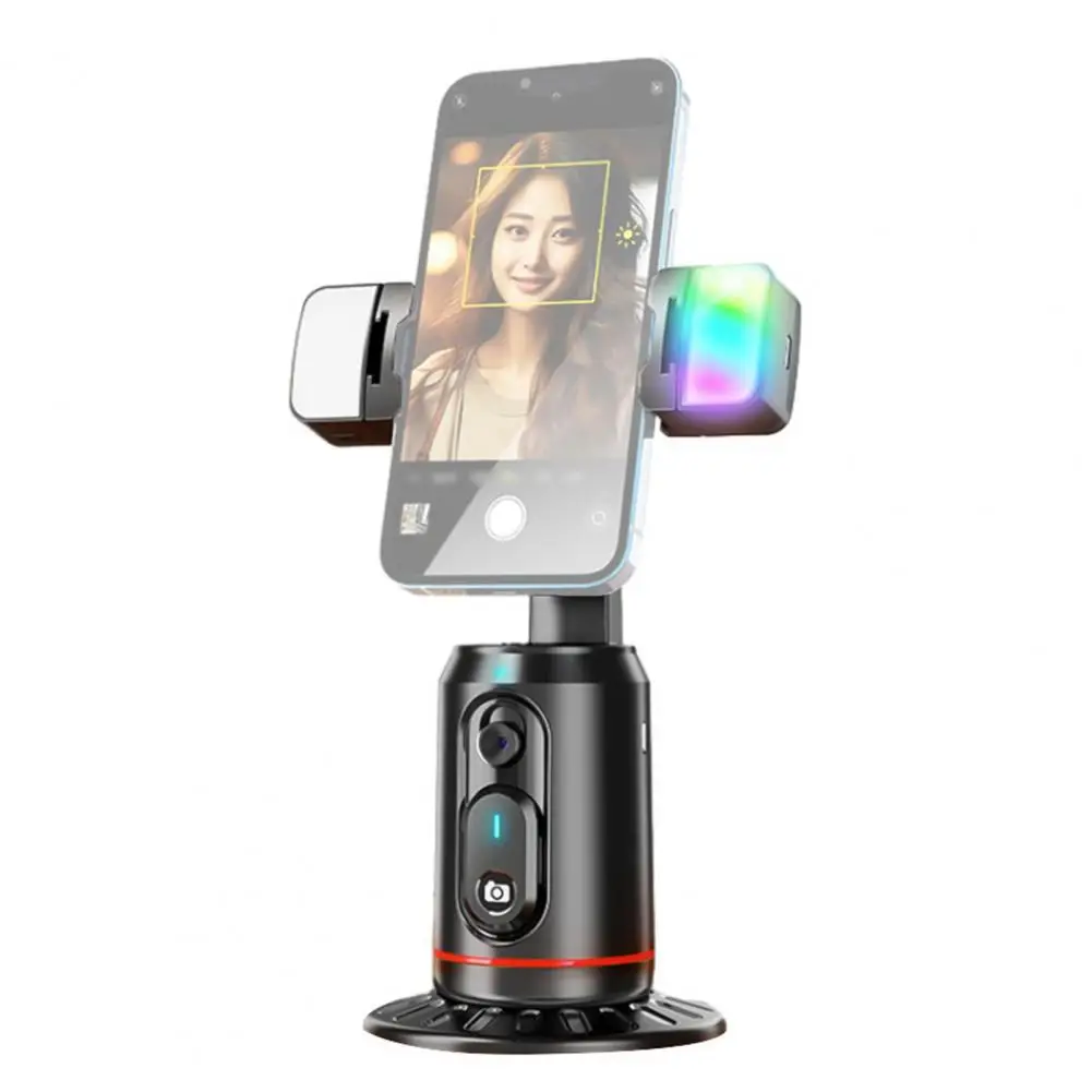 Face Tracking Tripod Portable Rechargeable Auto Tracking Phone Holder Selfie Stabilizer with 360-degrees Auto Face Tracking