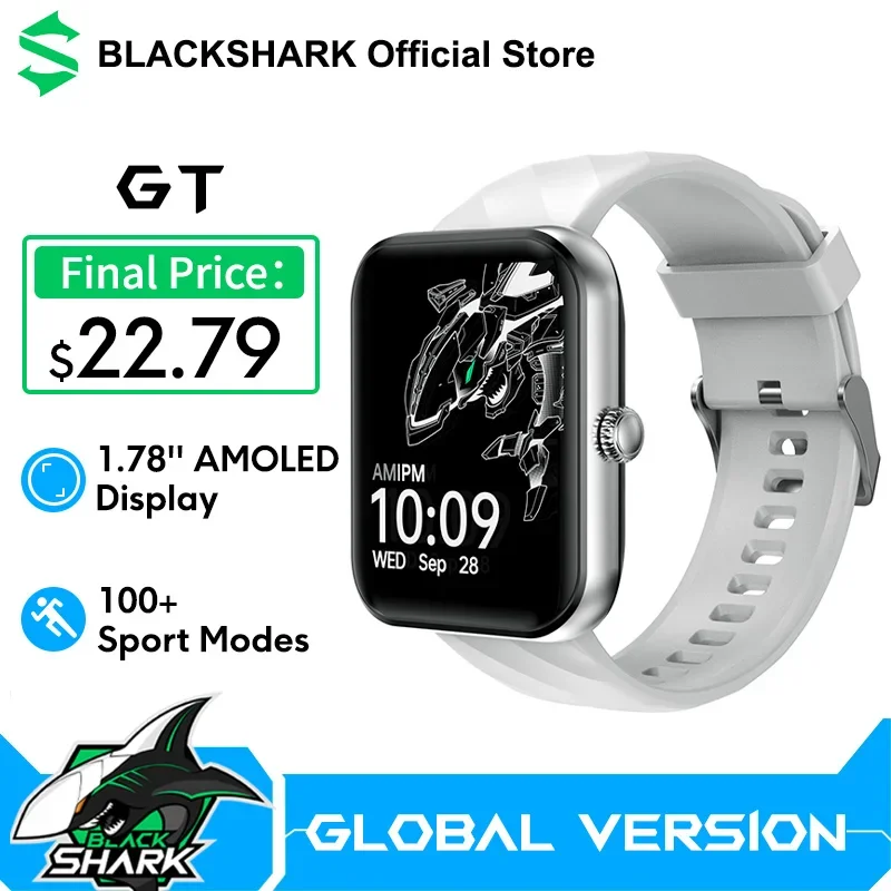 

Black Shark GT Smartwatch Global Version 1.78'' AMOLED Display 10 days Battery Life Bluetooth 5.2 Smart Watch 100+ Sport Modes