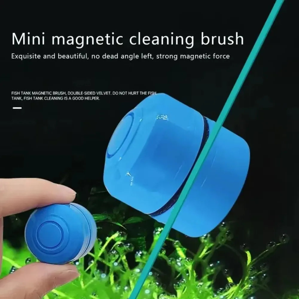 New Mini Aquarium Magnetic Brush Double-Sided Curve Floating Algae Scraper Algae Moss Removal Cleaning Magnet Tool Fish Tank