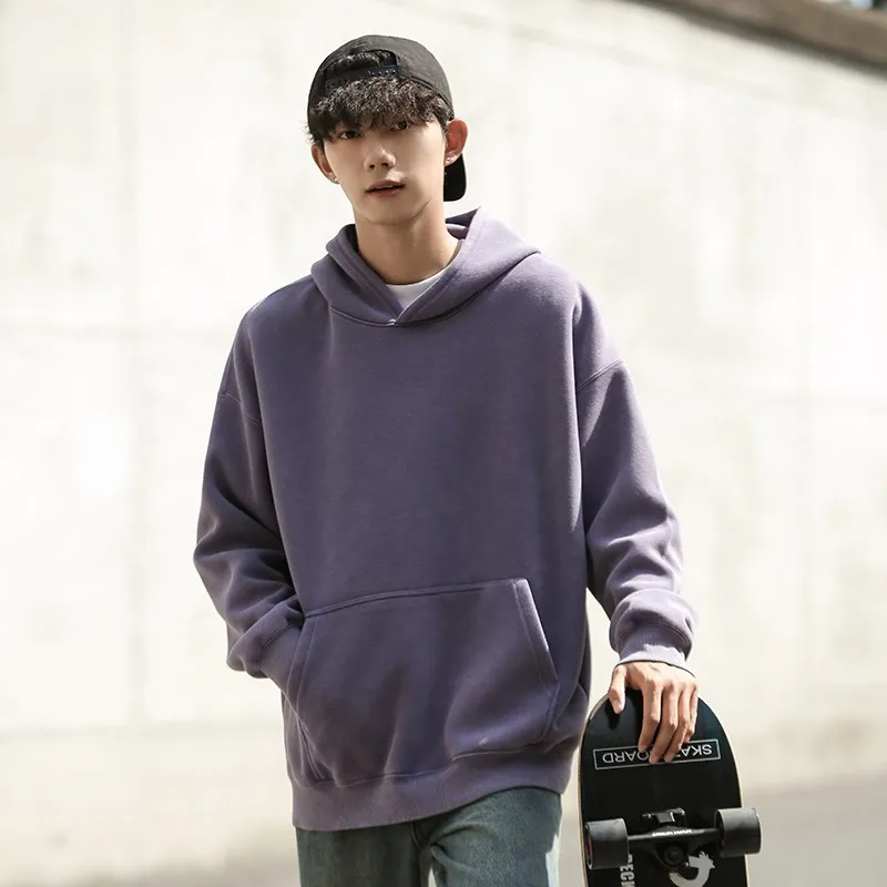 

American Sle Heavyweight Hooded Color Sweatirt Men's Loose Fit Faionable Autumn Winter Outdoor Activities