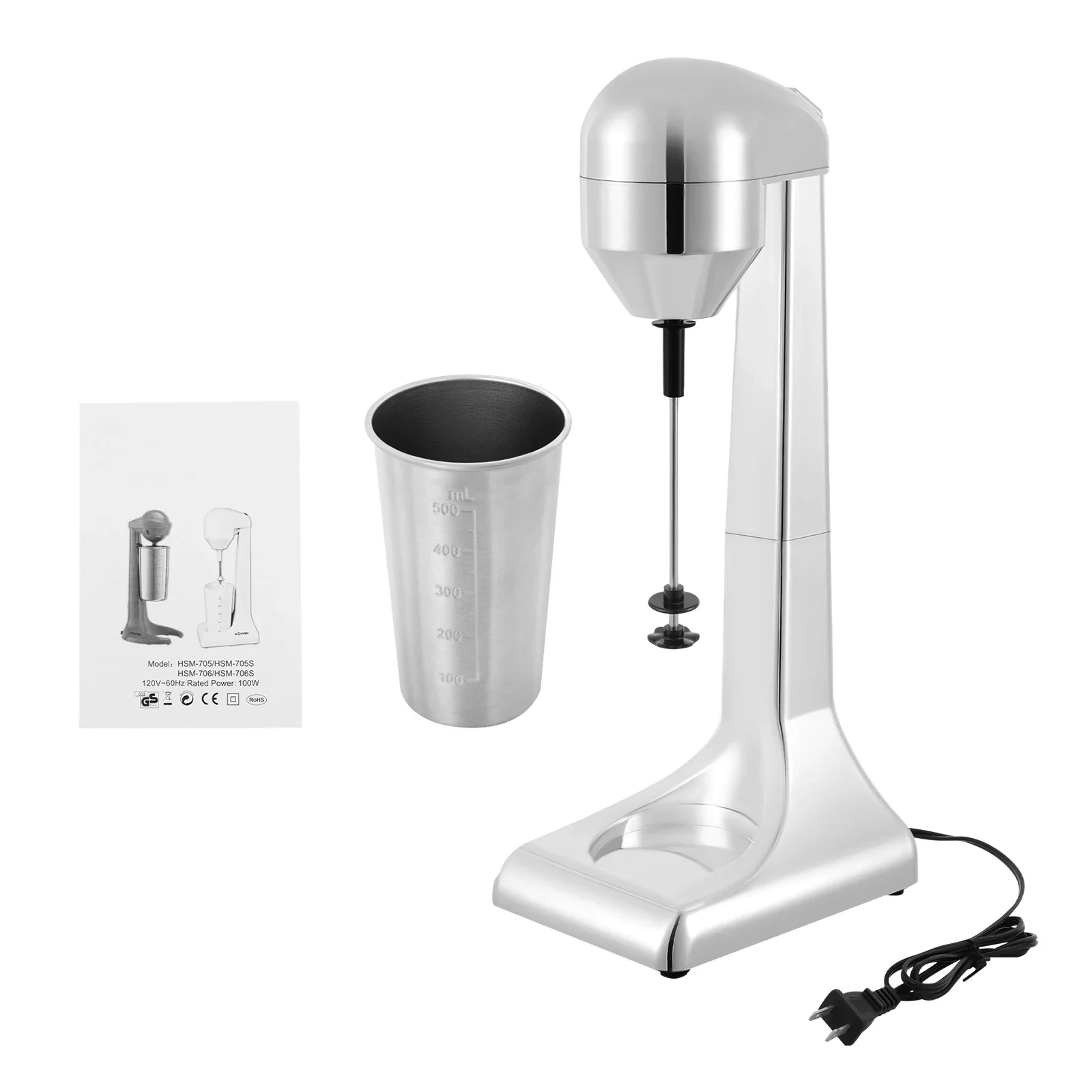 

Commercial Electric Milkshake Maker, Stainless Steel Milk Shakes Machine, Cocktail Tea Drink Mixer Smoothie Malt Blender