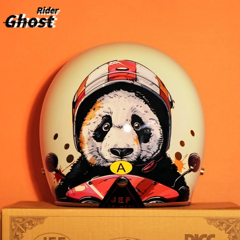 Vintage 3/4 Open‑Face Motorcycle Helmet, DOT ECE Certified 4‑Season Cruiser Helmet with Cooling Ventilation for Street Riding