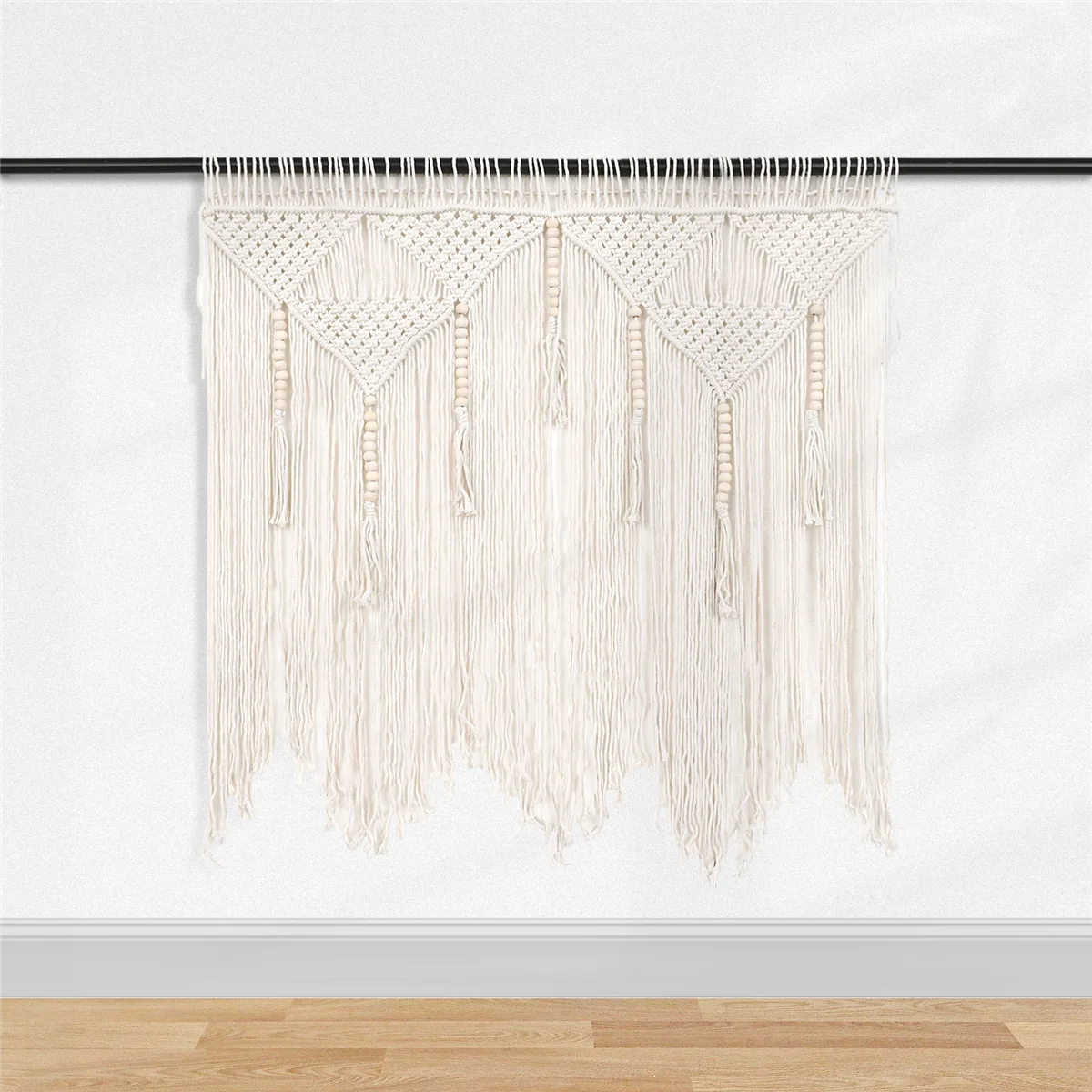 New A26P Macrame Wall Hanging Handwoven Bohemian Cotton Rope Boho Tapestry Home Decor Creamy-White