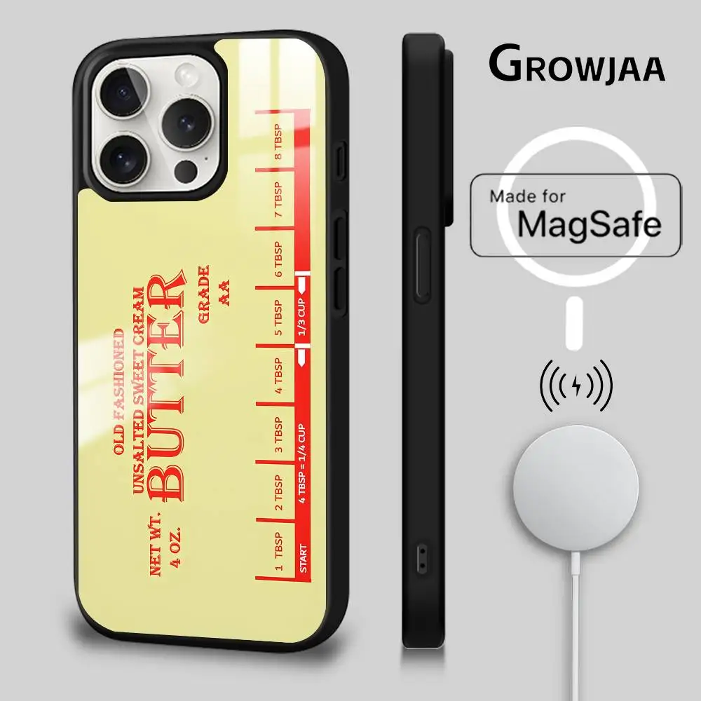 

Salted Butter Design phone case for iPhone 17 16 15 14 13 12 11 Pro Max Plus Mini Magsafe Magnetic Wireless Mirror Funda