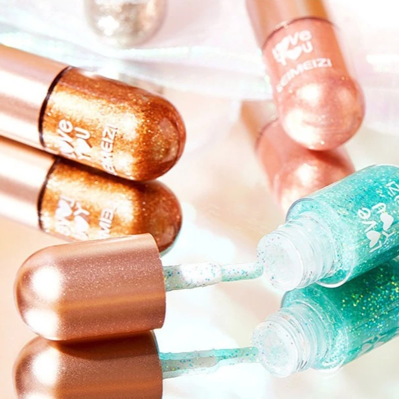 1Pc 미니 캡슐 리퀴드 아이 섀도우 고 색소 방수 지속 페이딩하기 쉽지 않음 진주 글리터 여성 화장품 아이 메이크업