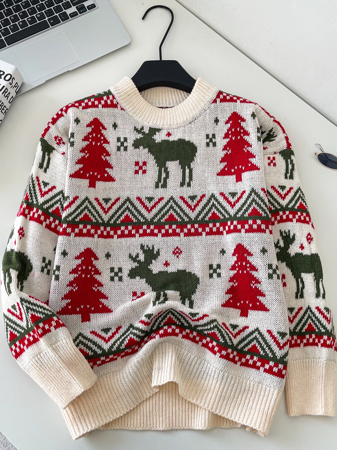 سترة محبوكة من Cisas Aosphere سترة نسائية شتوية كسول ريترو متعددة الاستخدامات شبابية مستديرة Ne Long Sve ملابس تريكو علوية #2