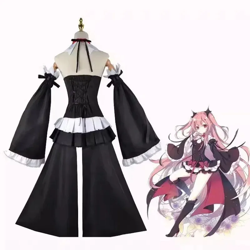 AIAI 2025Anime Seraph of the end Krul Tepes Vampire Wig Elf Ears Cosplay Costume For Women Halloween Carnival Party Comi