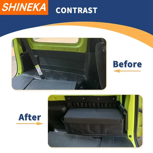 Imagen 2 del producto SHINEKA-Bolsa de almacenamiento lateral plegable para maletero trasero, caja organizadora, accesorios multifuncionales para Suzuki Jimny 2019 2020 2021 2022 2023