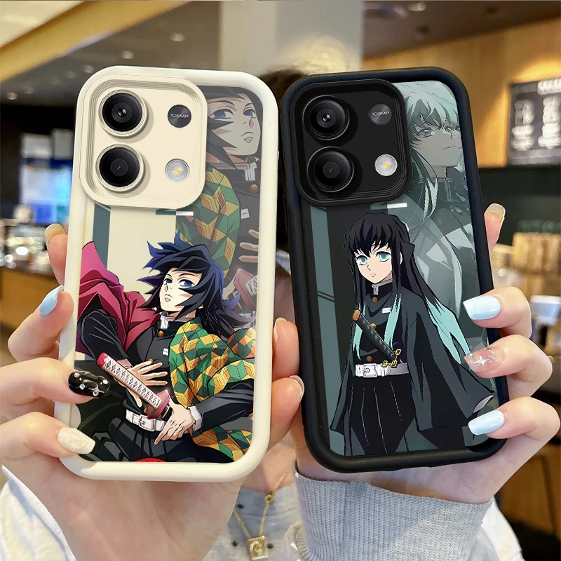 Demon Slayer Anime Phone Case for Redmi Note 13 12 Pro Plus 5G Note 13 12 11 10 9 Pro 12C 10C 9C A2 A1 FE Non-Slip Silicone Case