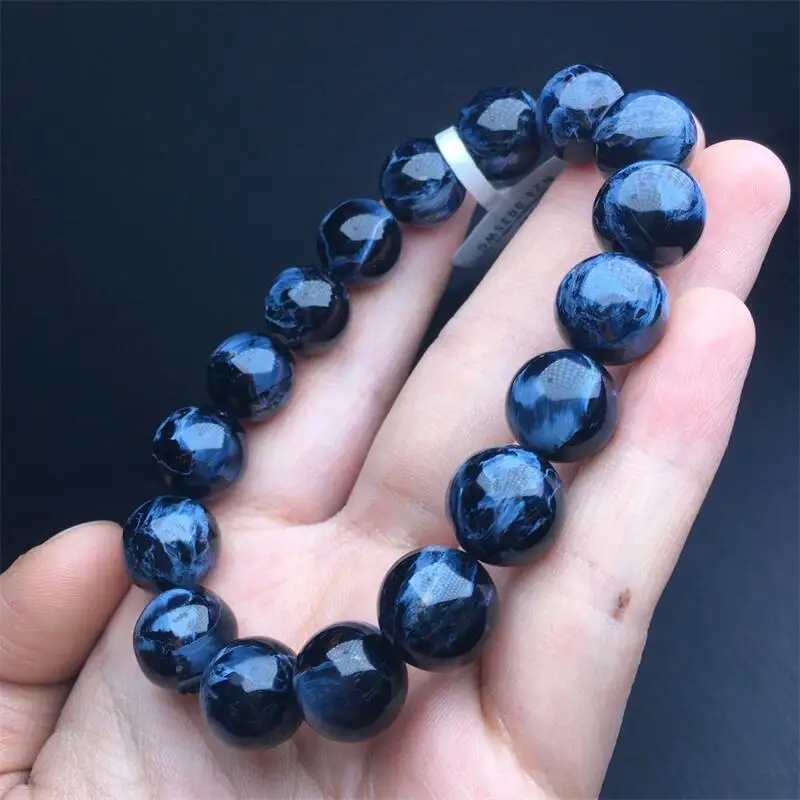 12MM Natural Blue Peter Stone Bracelet Women Beautiful Colorful Crystal Energy Healing Fashion Gemstone Jewelry 1PCS