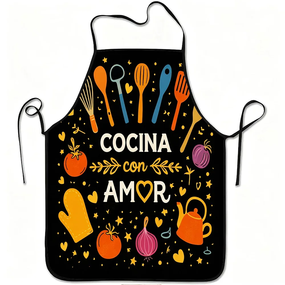 Funny Kitchen Apron Cooking Love Design Apron for Women Men Gift Apron for Bakers and Cooks