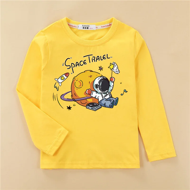 Baby Jungen Astronaut Tops Herbst Sommer Baumwolle Kleidung Kinder Cartoon Spaceman T-shirt Kinder Casual Tees 3-14T – Detail 11