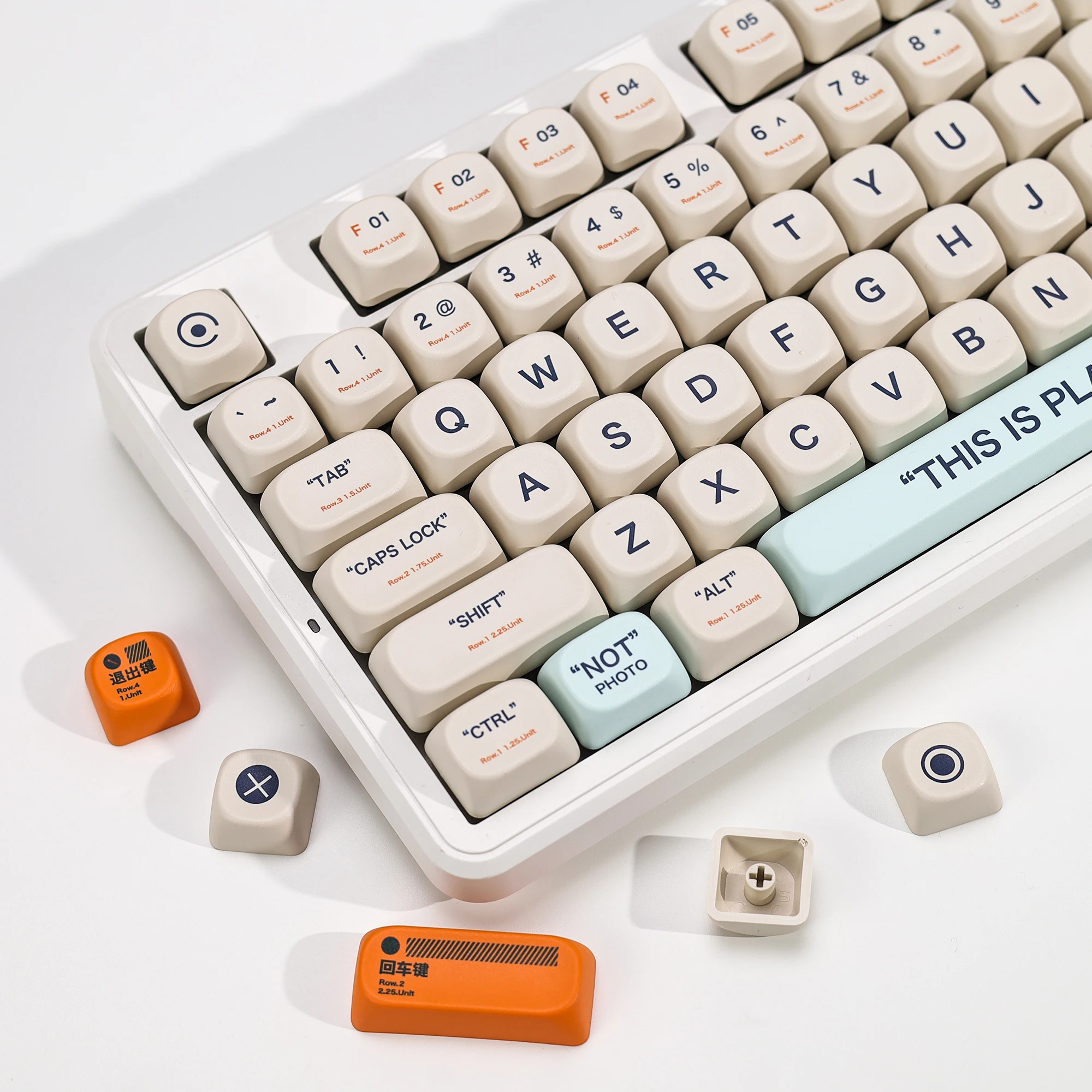 KBDiy 136 Keys PBT Plastic Keycaps Retro KOA Profile Korean Russia Keycap For Mechanical Keyboard Gaming Key Caps 60% 60 75 98
