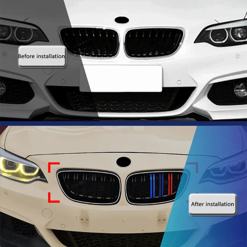 Suitable for BMW 2 Series F22 F23 2014-2019 LED light grille single line double line three color grille modification accessories