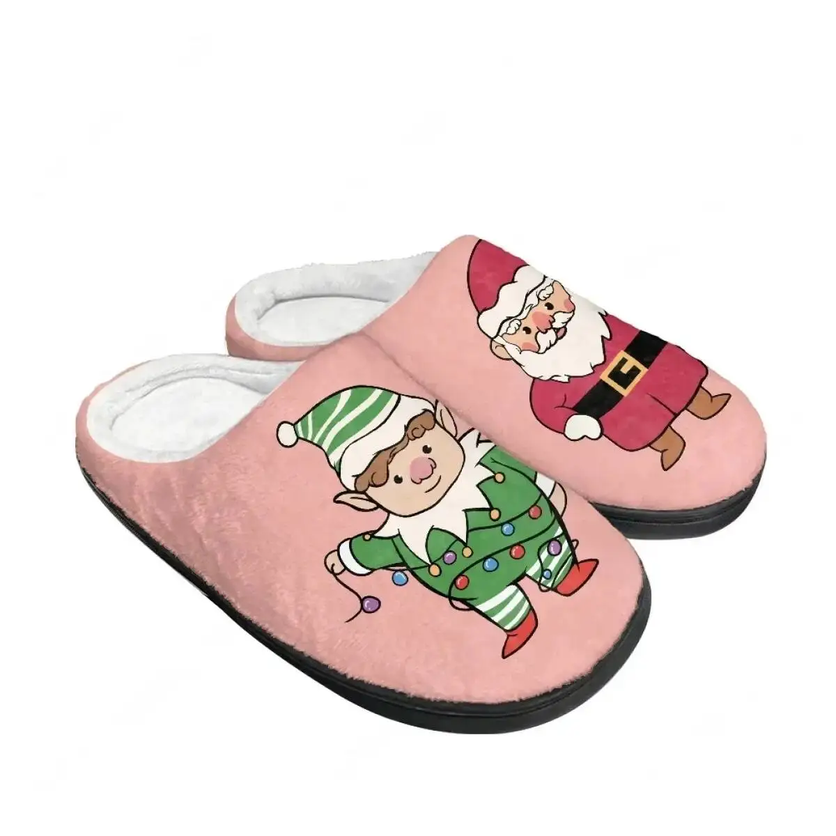 Cozy Santa Claus Pixie Christmas Home Cotton Slippers Mens Womens Teenager Plush Bedroom Keep Warm Custom Slipper