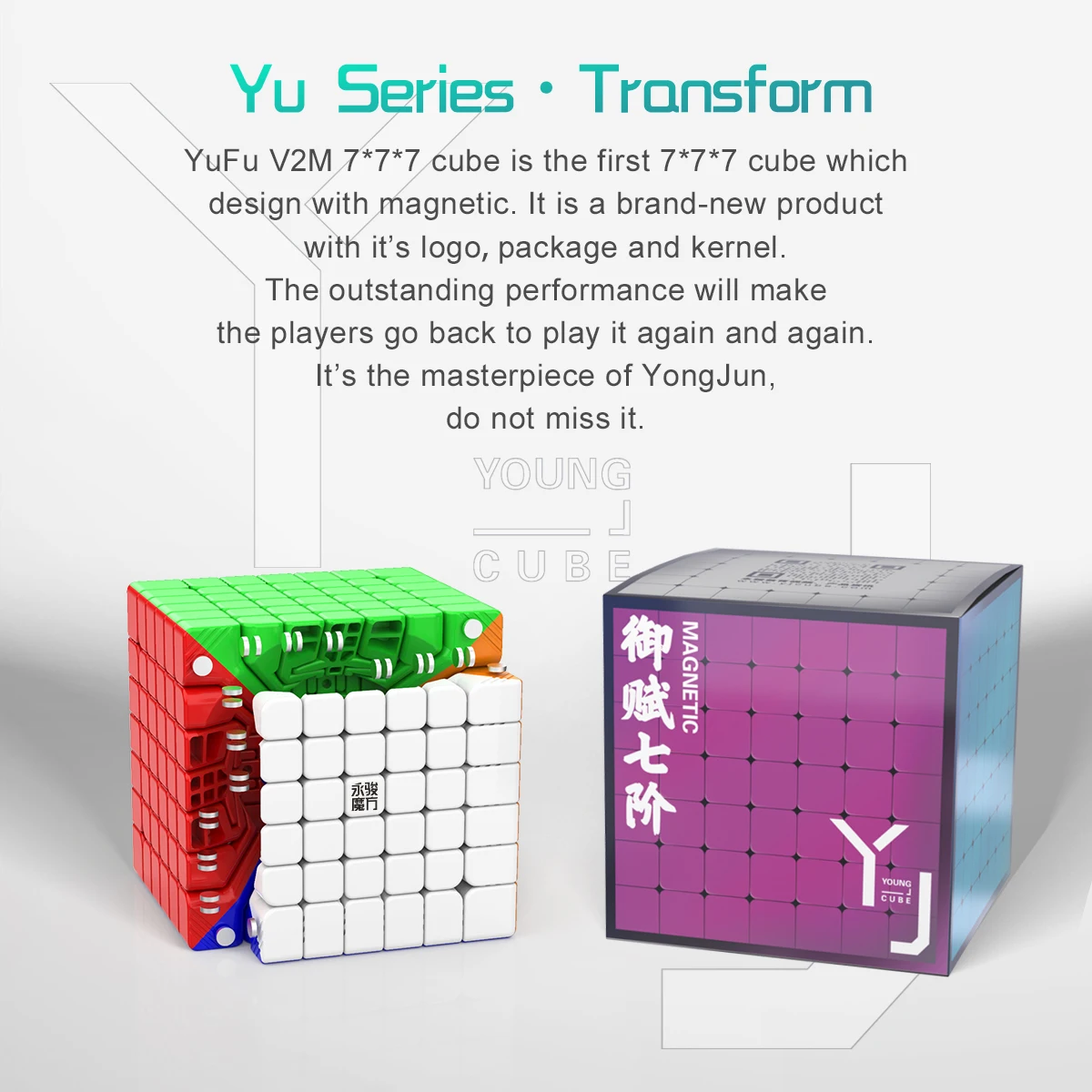 Yongjun YJ Yufu V2M 7X7x7 Magnetic Magic Cube 7x7 Cubo Magico For Educational Toys Speed Cube