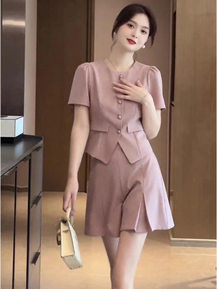 

High Street French Fashion Small Fragrant Two Piece Set For Women Summer Blouse Coat + Short Suit Korean Sweet 2 Piece Pant Sets