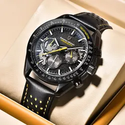 PAGANI DESIGN 2024 New Moon back Men's Watches Luxury VK63 Quartz Watch Men Sports Chronograp AR Sapphire glass Wrist watch Men