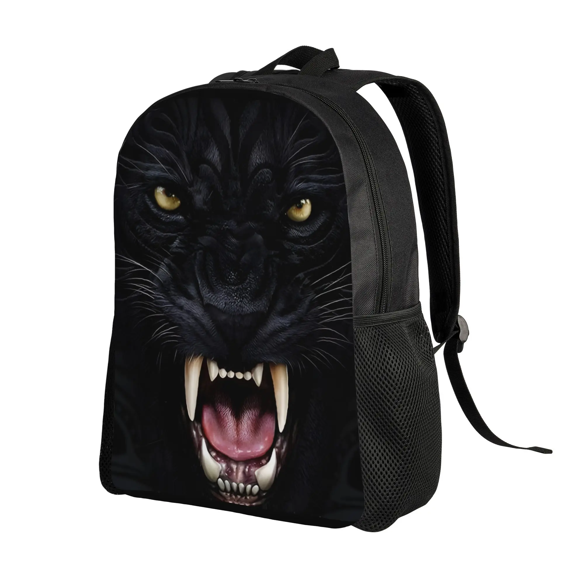 Custom Black Panther Animal Head Rock Laptop Backpack Women Men Casual Bookbag for College School Student  Bags