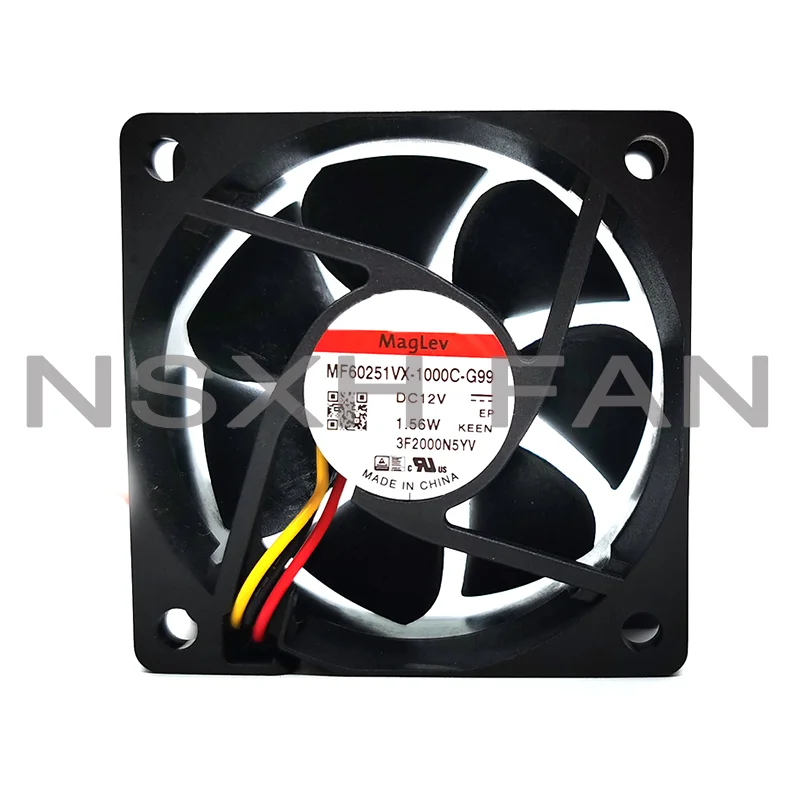 

MF60251VX-1000C-G99 6025 6CM COOLING FAN 60X60X25MM DC12V 1.56W 3Wires 3Pin