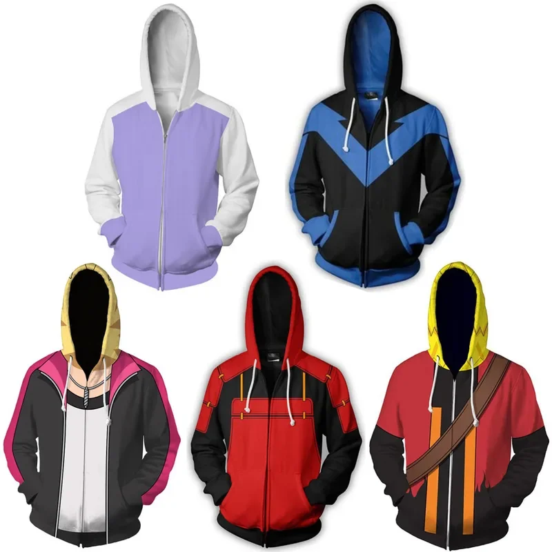 Sudaderas con capucha con estampado 3D de Anime Ninja para hombre, Sudadera con capucha holgada informal, ropa deportiva versátil a la moda para mujer, disfraz de Cosplay de Halloween