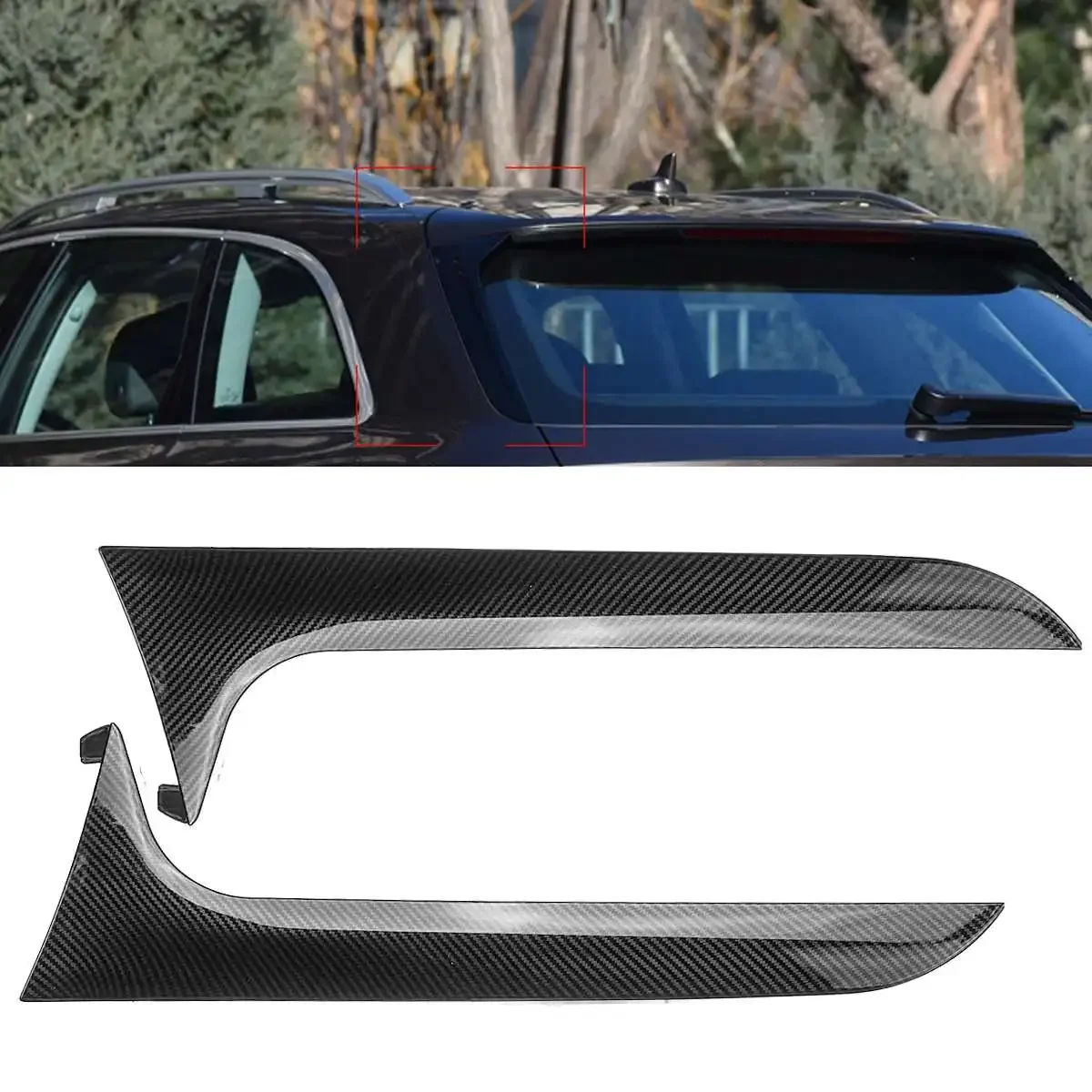 Rear Behind Window Spoiler Side Strip Cover Trim Exterior Refit Kit Fit For Audi A6 C7 Allroad TDI Quattro/for Avant 2012-2018