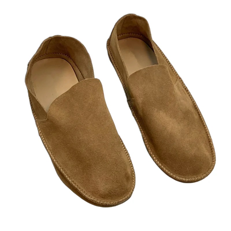 

Withered Minimalist Lazy Sheepskin Retro Grandma Shoes Handmade Genuine Leather Comfortable Slip-on Loafers Flat Shoes Women