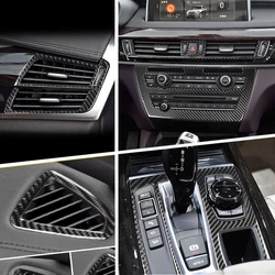 탄소 섬유 자동차 인테리어 기어 시프트 에어컨 CD 패널 독서등 커버 트림 스티커, BMW X5 X6 F15 F16 액세서리