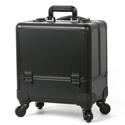 Special Toolbox Tattoo Beauty Makeup trolley Case Cosmetic Suitcase Bags Aluminum Frame Storage Box 4 Wheels With Lock Handbag