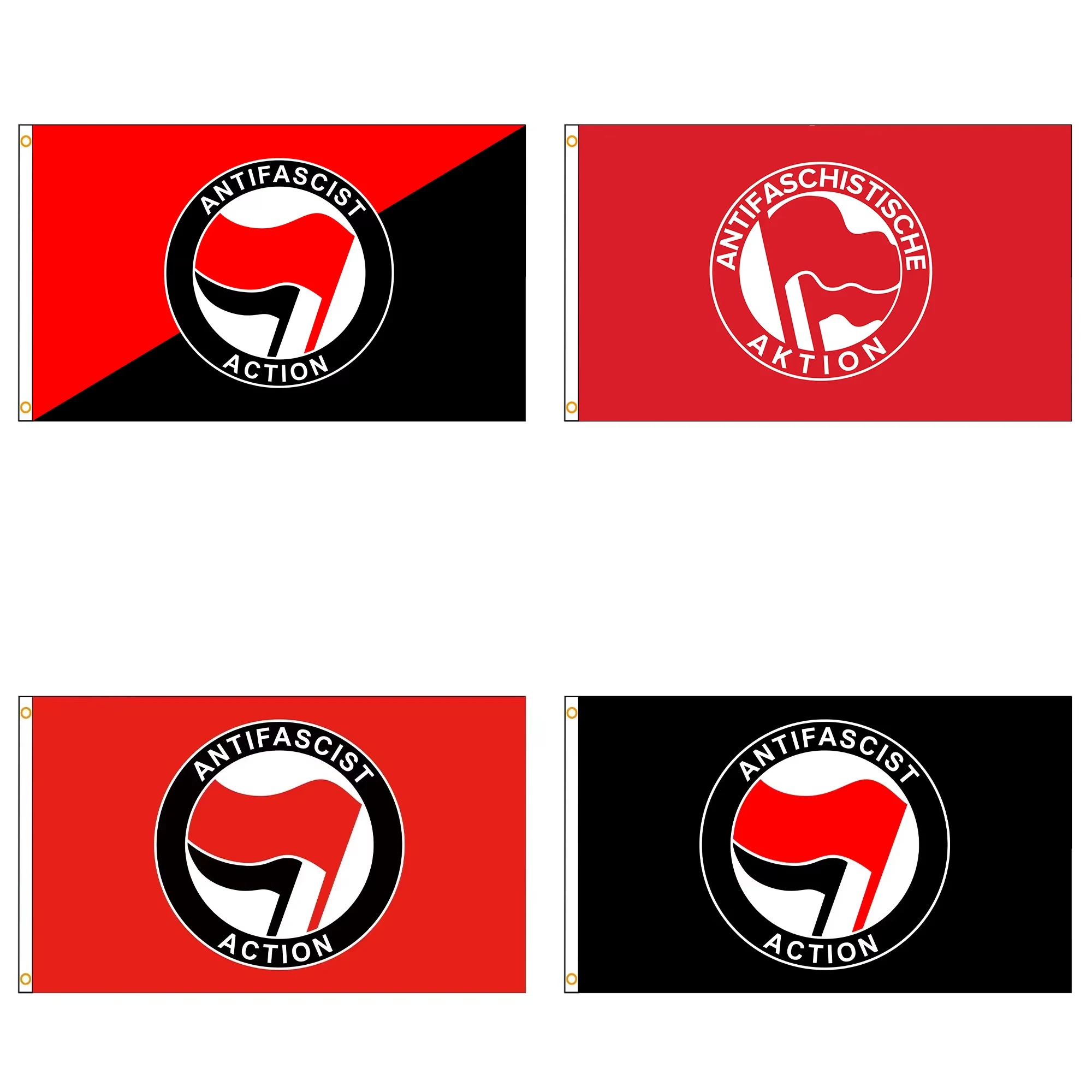 60X90CM 90X150CM Antifascist Action Flag Banner for Indoor Outdoor Decoration, Home Decoration, Outdoor Decoration