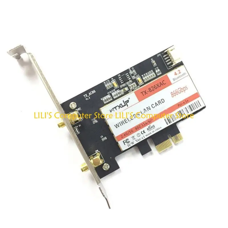 

A52B 867Mbps for Intel 8265AC Dual Band 2.4G/5Ghz Wireless Desktop Bluetooth-com 4.2 802.11AC PCIE Wifi Card Antenna S