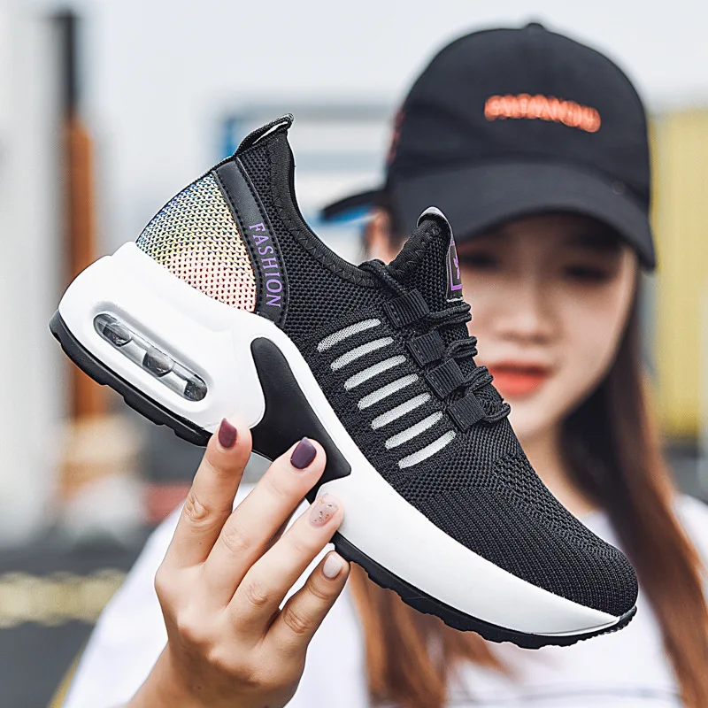 

Dance shoes Fashion ghost step dance sho es Women's platform sports sho es Women's flying woven mesh new square dance shoes