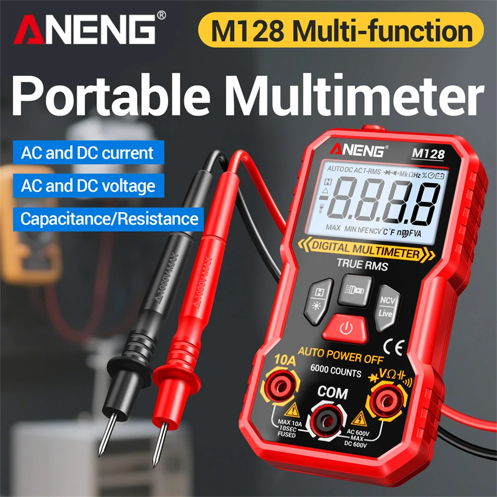 

Digital Multimeter Tester ANENG M128 High Precision Profesional True RMS 6000 COUNTS AC Voltmeter Ammeter NCV voltage test tooLs