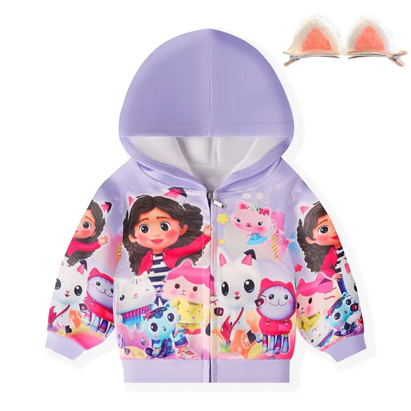 어린이 개비 고양이 후드, 유아 소녀 개비 인형 집 코스프레, 아기 소녀 긴 소매 맨투맨, 2022 가을 어린이 코스튬