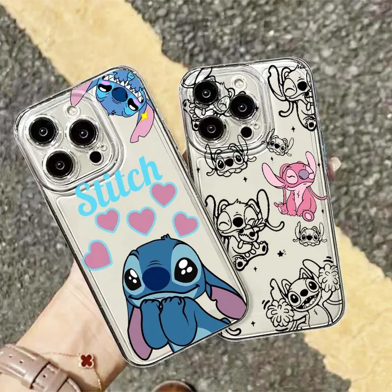 

Angel Stitch Love Art Popular For Apple iPhone 17 16 15 14 13 12 11 Air Pro Max Plus Mini Transparent Soft Phone Case