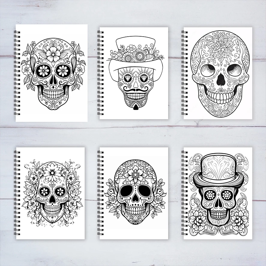 Mystic Skull Adult Coloring Book - 8.3x 11.2 Inch 22 Page Coloring Book - Helps Reduce Stress and Ease Emotions