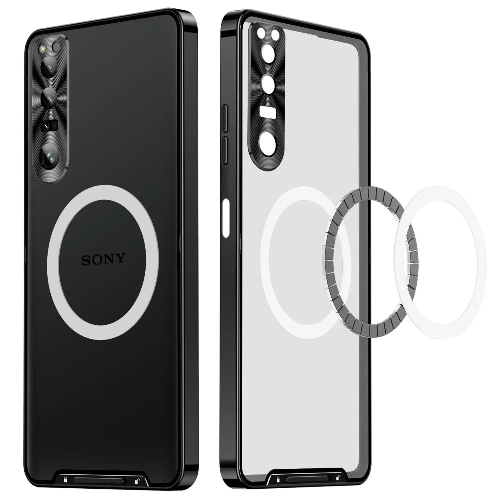 

For Sony Xperia 1 IV Magsafe Case Magnetic Wireless Charging Cover Camera Lens Coques for Sony Xperia 1 V Mobile Phone Fundas