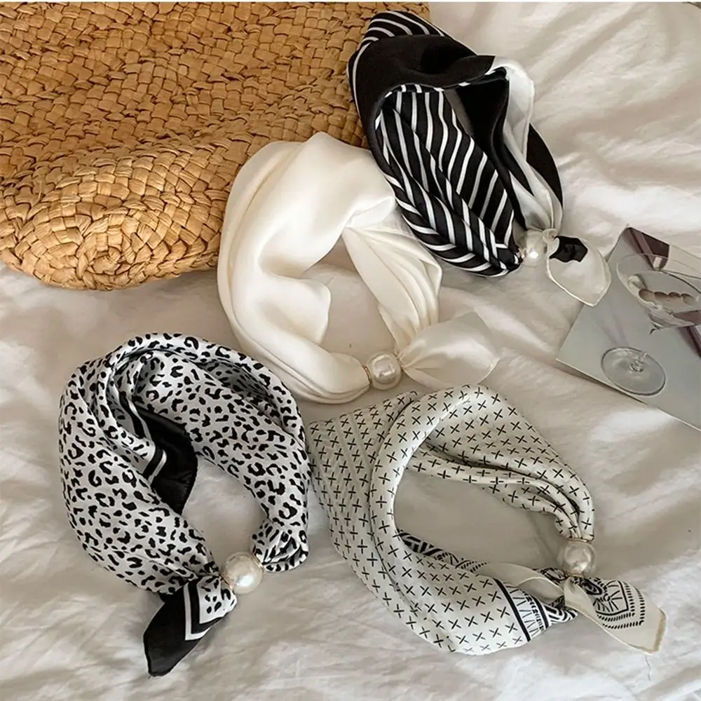 

Шарф с магнитной пряжкой и жемчугом, черно-белые полосатые шарфы с принтом, шарф в горошек, аксессуары для шарфов, аксессуары для одежды