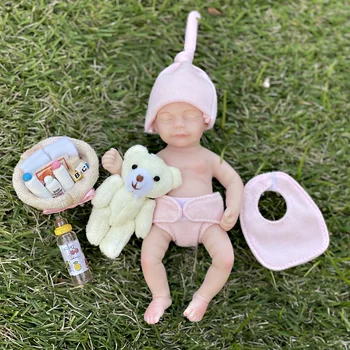 6 inch baby Reborn silicone real lifelike Bebe palm reborn baby handmade cute smile doll puppet reborn doll