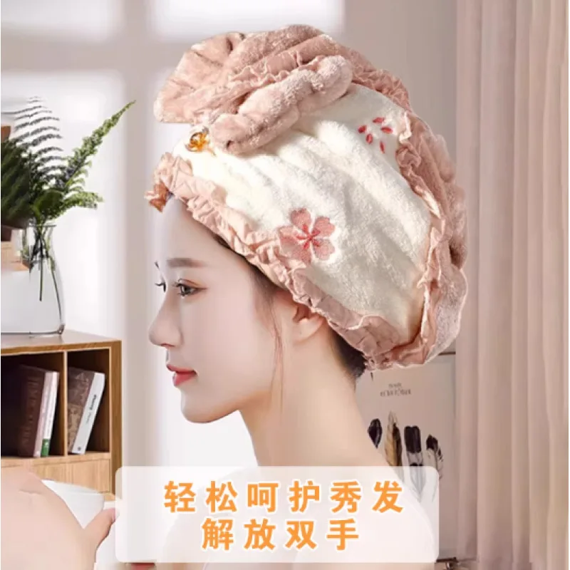 2026 New Hair Drying Cap Butterfly-Design Bath Cap with Super Absorbent Quick-Drying Thickened and Adorable Hair Towel Long Hair