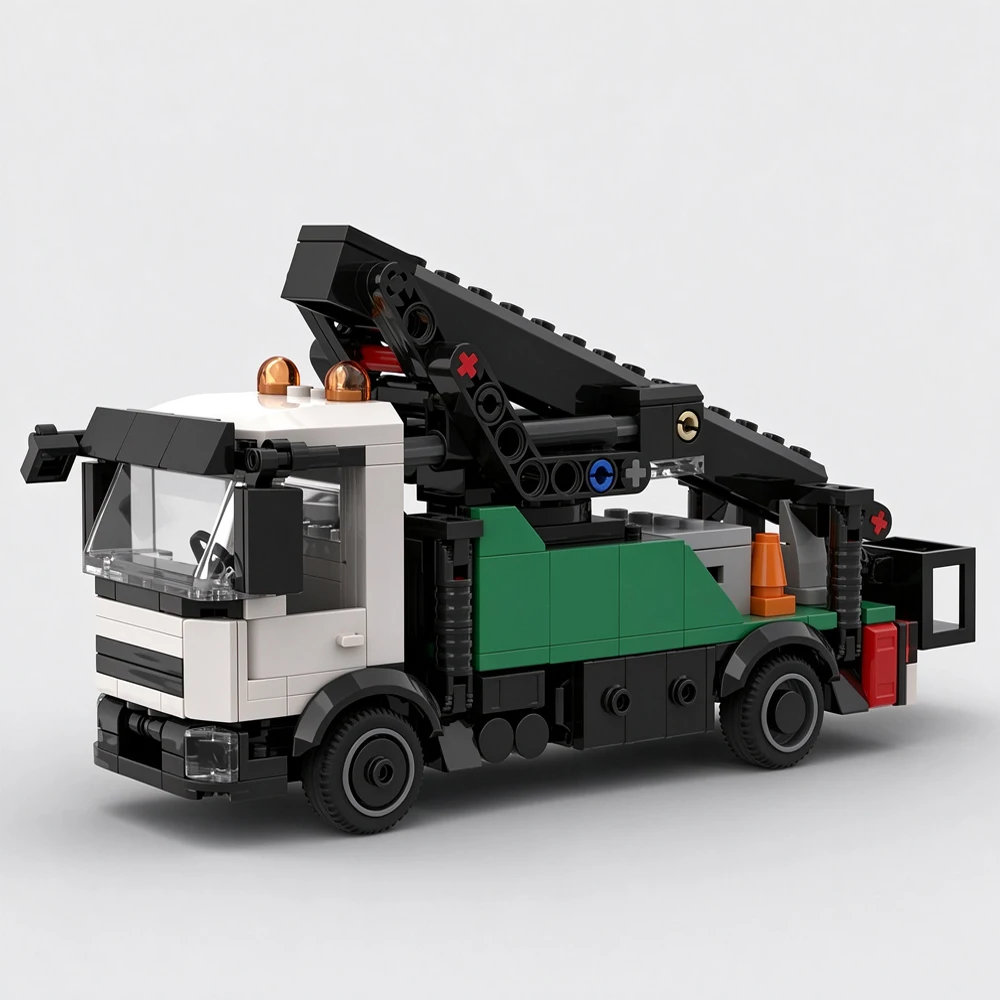 New MOC City Transport Service Truck Building Block Model – DIY Modular Vehicle Construction Toy, Collectible Gift for Adults