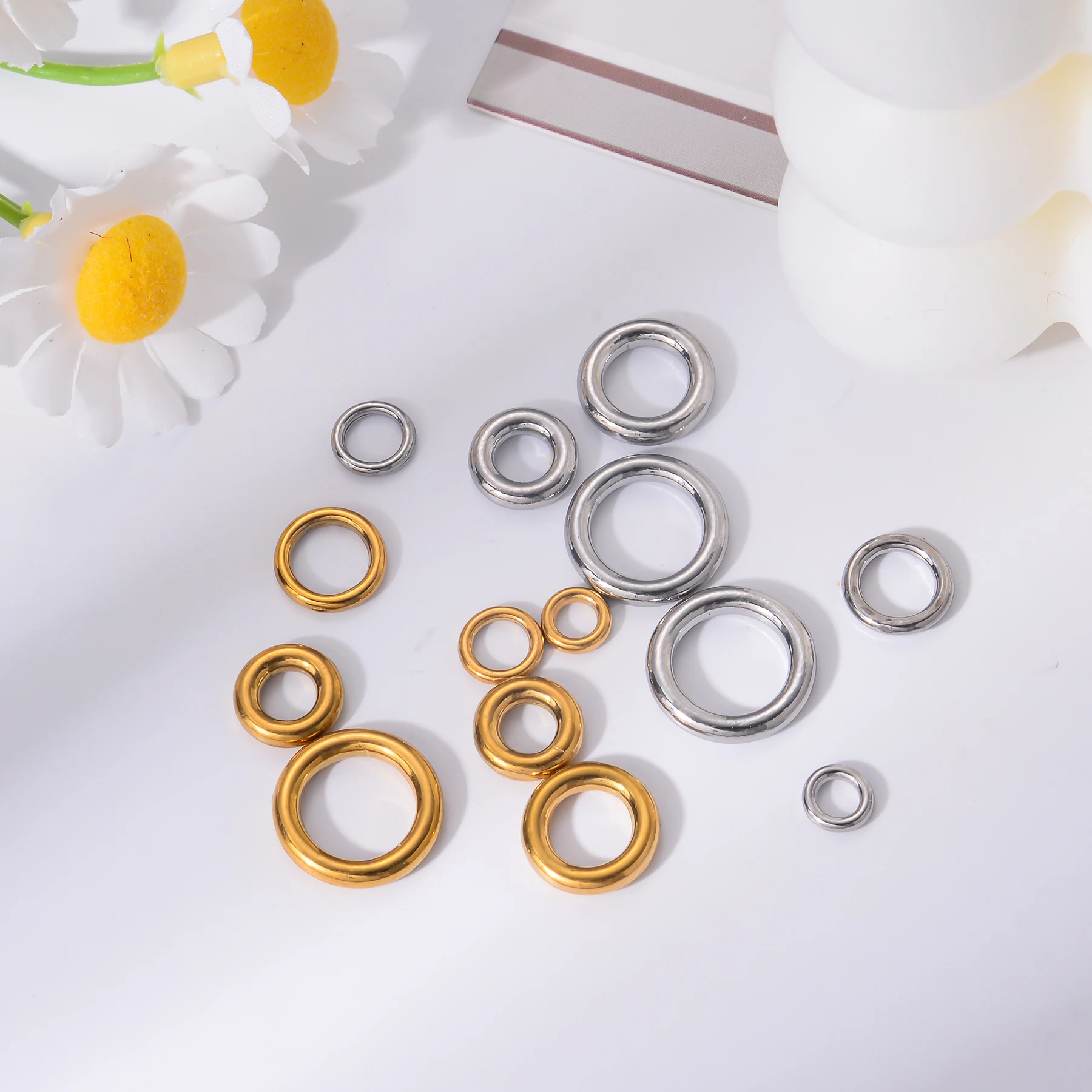 20PCS 4/5/6/8/10/12mm Stainless Steel Ring Circle O-ring Welded Suspension Ring Solid Seamless Ring Hammock Yoga Connection Ring