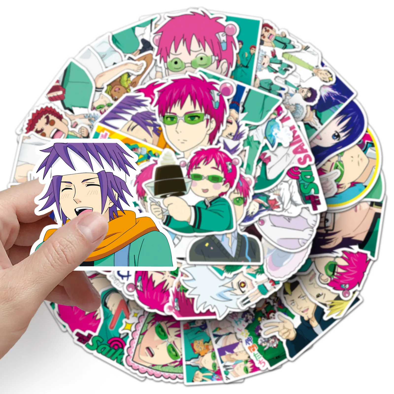 10/50PCS Saiki Kusuo Aufkleber Cartoon Graffiti Puperpowers Animation Aufkleber Gepäck Laptop Telefon Gitarre Skateboard Dekoration