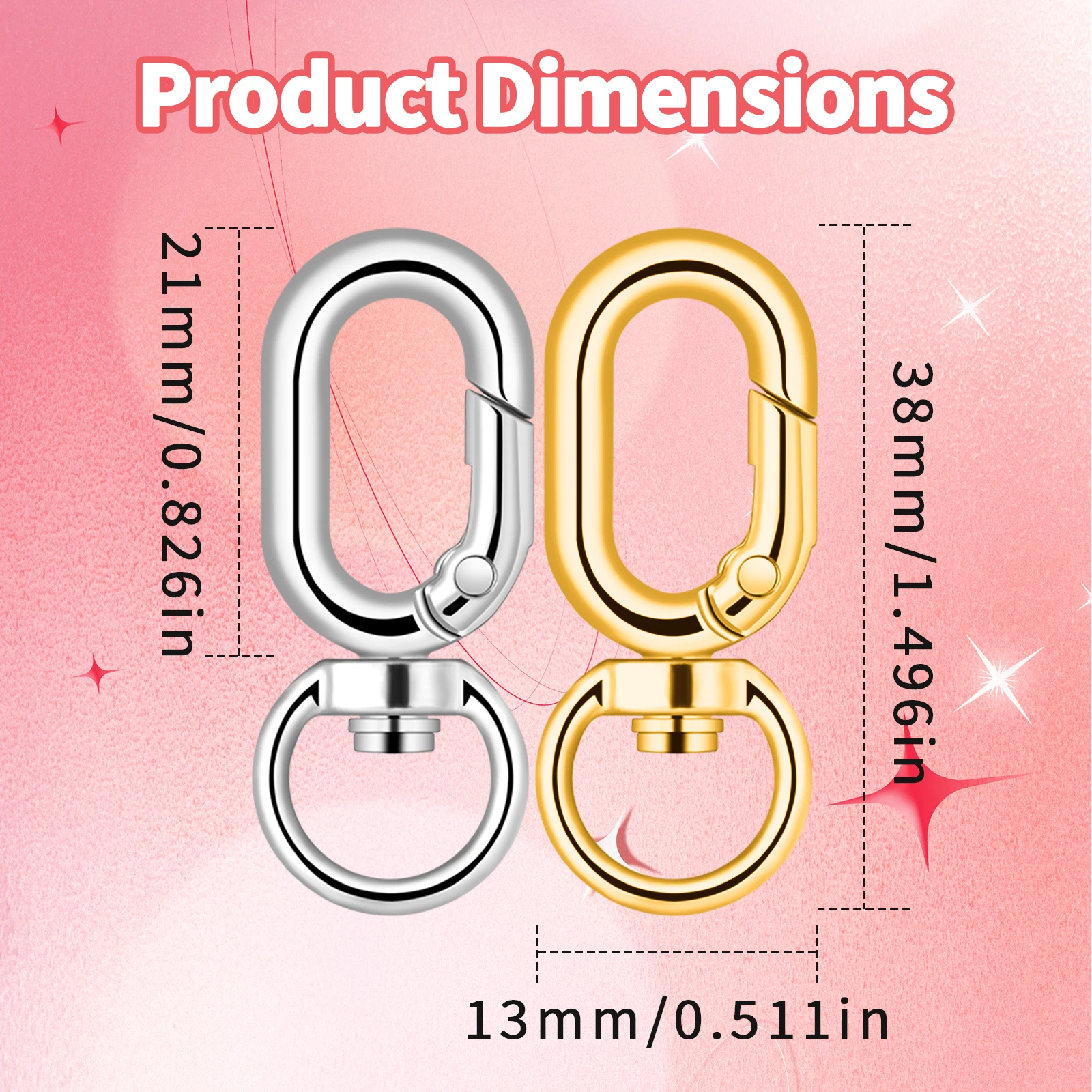 5Pcs Heart Shaped Metal Split Rings for Key Holders