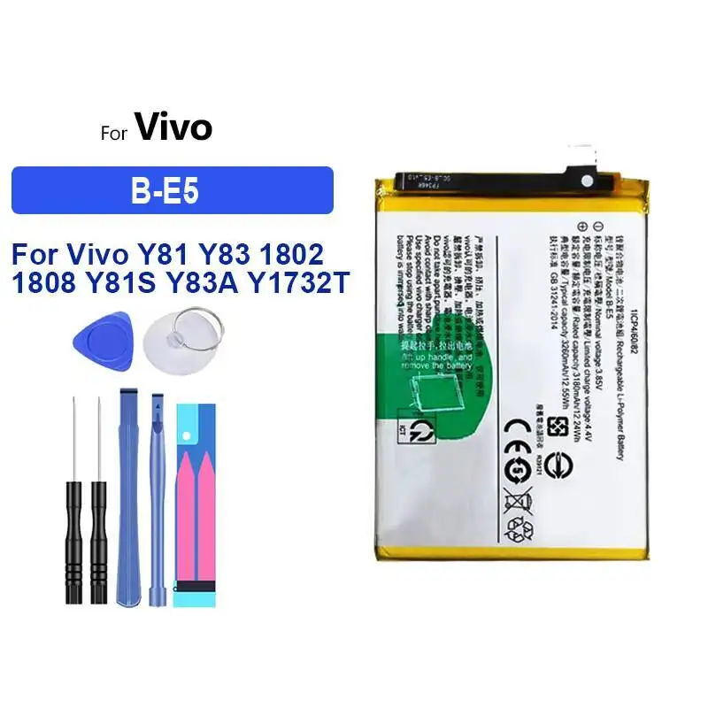 

Для Vivo Y81 Y83 1802 1808 Y81S Y83A Y1732T V1732A B-E5 аккумулятор мобильного телефона 3260 мАч долговечная производительность