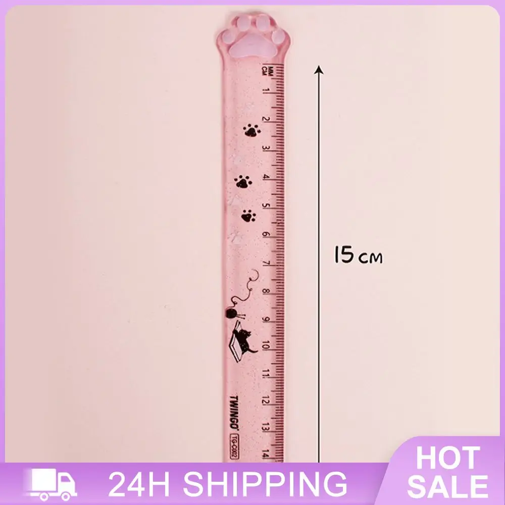문구류 맛 학교 눈금자 고양이 선물 아이디어, 새로운 눈금자 눈금자, 학생 눈금자 고양이 발톱, 고양이 발톱, 사무실 눈금자, 15cm