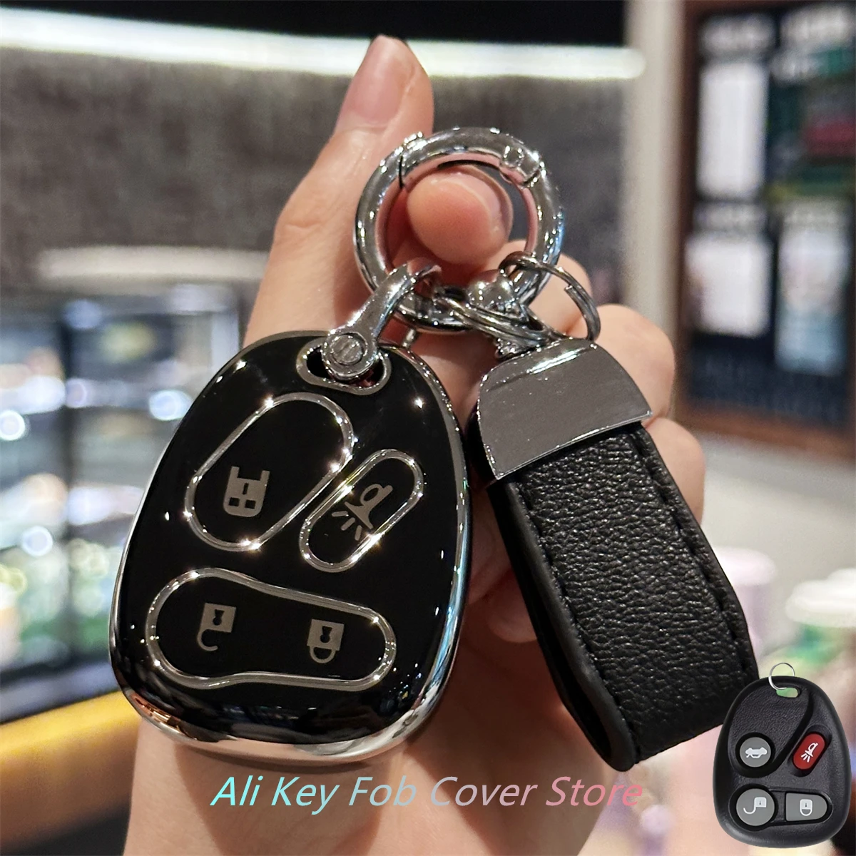 Key Fob Cover with Keyring Car Keychain for Chevy Astro, Blazer and GMC Jimmy, Safari 2001 2002 2003 2004 2005