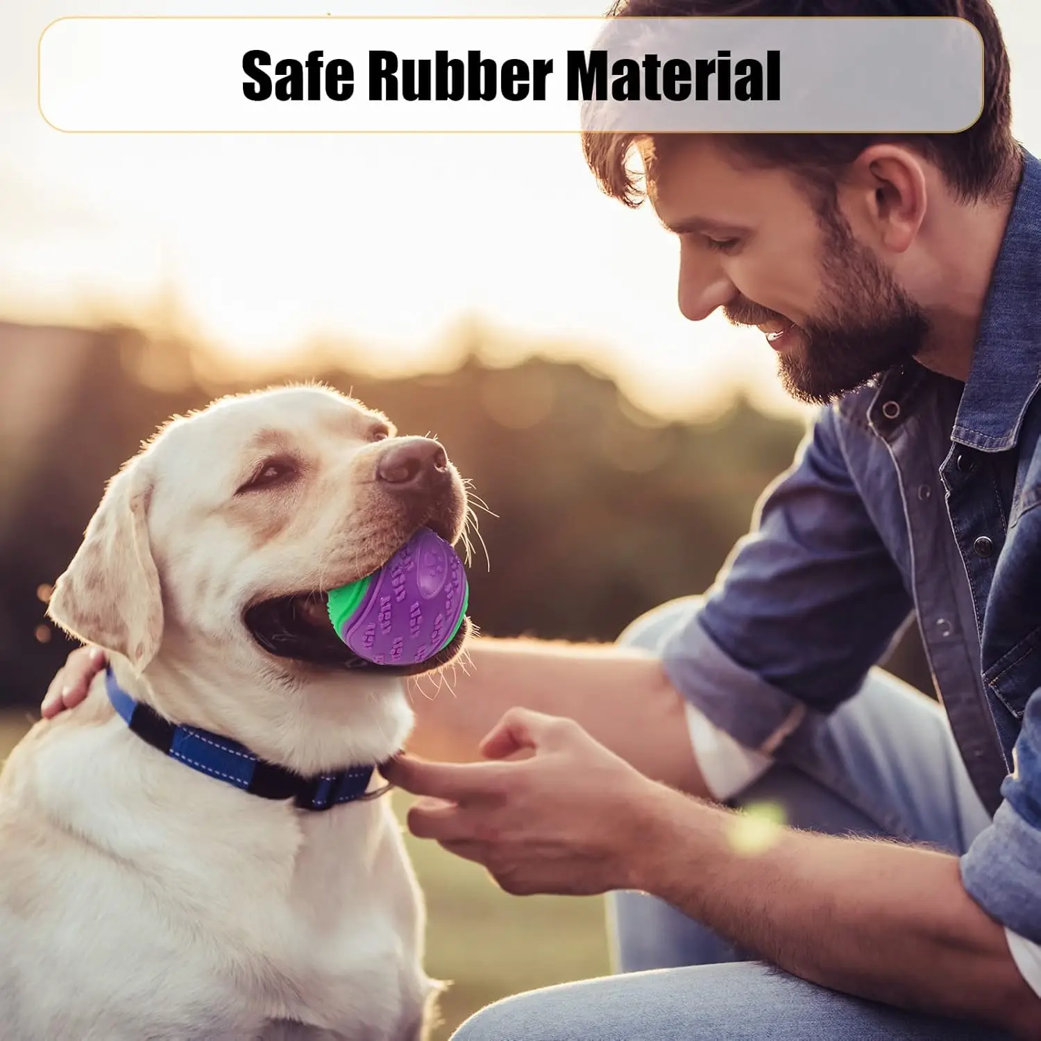 1Pcs Dog Toy Durable Pet Grinding Teeth Toy Interactive Squeaky Dog Ball for Play Exercise and Training Easy Catching Dog Toys