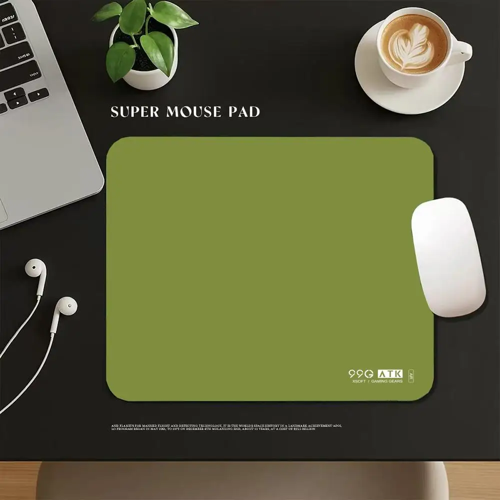 Solid Olive Green Gaming Mouse Pad 45x40cm Minimalist Plain Color Non Slip Rubber Keyboard Desk Mat PC Office Computer Table Pad