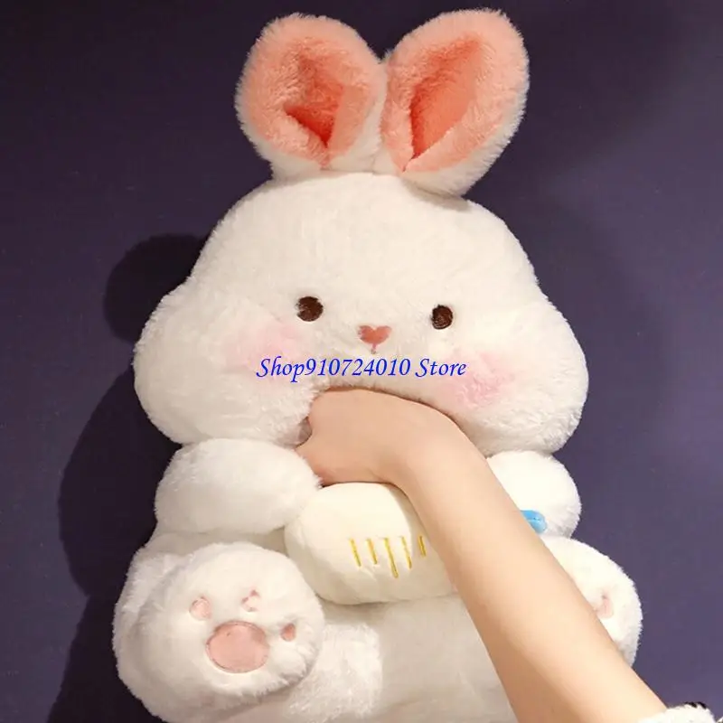 77HD Lovely Rabbit Stuffed Animals Sweet Soothing Doll Soft Comfortable Rabbit Doll Early Education Toddlers Toy